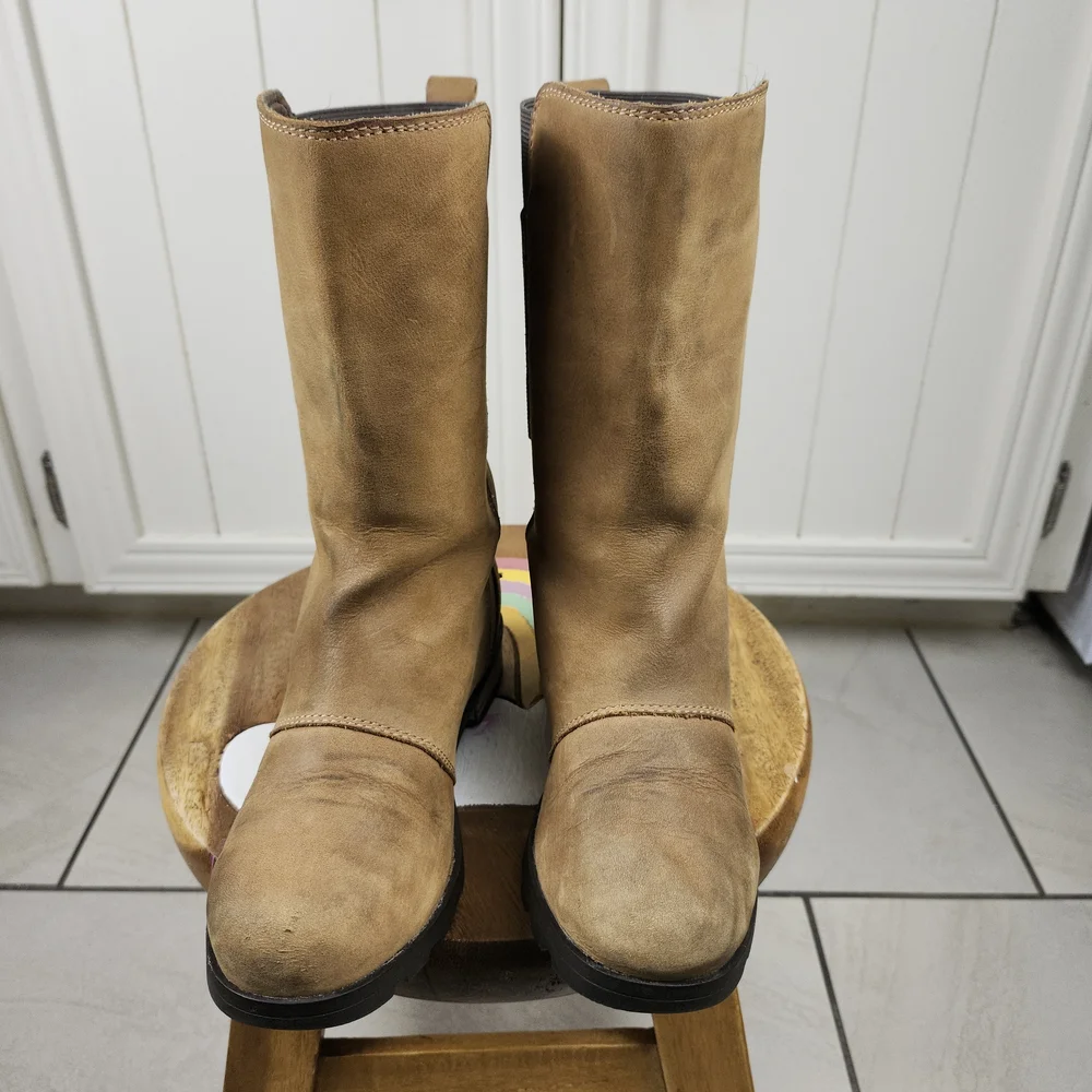 Sorel Women's Emelie Mid Calf Nubuck Tan Leather Waterproof Boot NL2679-286 Sz 6 - Picture 3 of 16